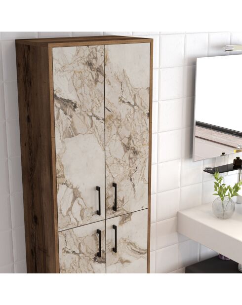 Armoire Berlin A noyer/blanc - 60x200x35 cm