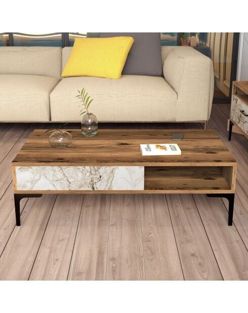 Tavolino Istanbul noce/bianco - 105x32,6x60 cm