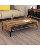 Tavolino Istanbul noce/nero - 105x32,6x60 cm