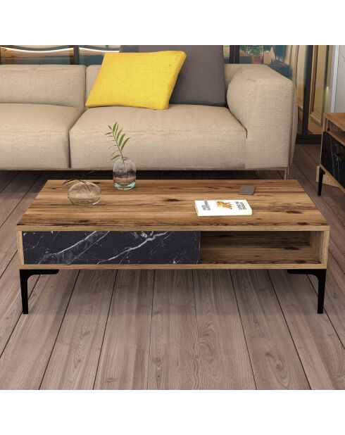 Tavolino Istanbul noce/nero - 105x32,6x60 cm