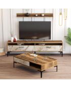 Ensemble de salon Istanbul 3 meubles noyer/blanc