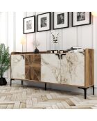 Console Venedik noyer/blanc - 180x78x35 cm