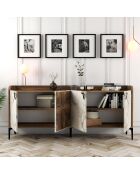 Console Venedik noyer/blanc - 180x78x35 cm