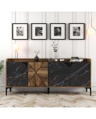 Console Venedik noyer/noir - 180x78x35 cm