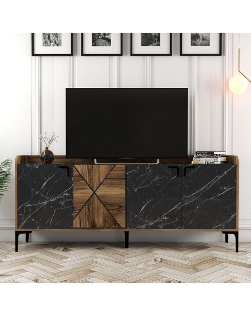 Console Venedik noyer/noir - 180x78x35 cm