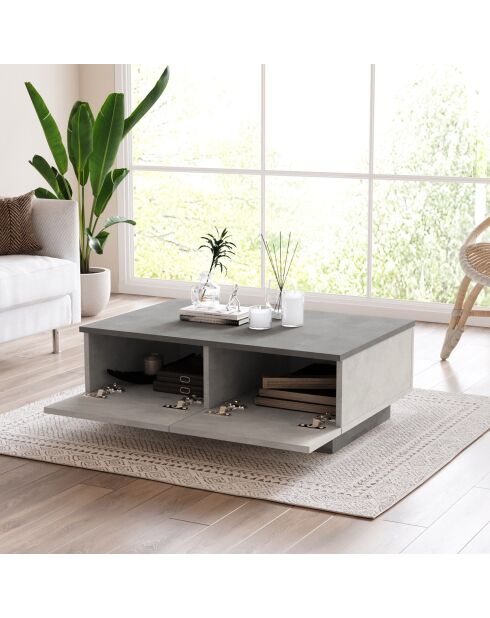 Table basse LV17-GT argenté/anthracite - 90x31.6x60 cm