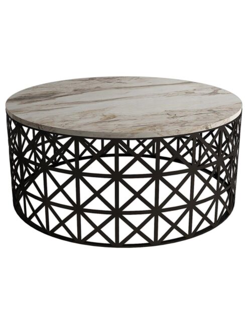 Table basse Selin blanche - 90x38x90 cm