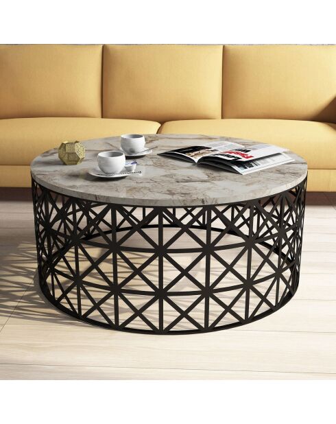 Table basse Selin blanche - 90x38x90 cm