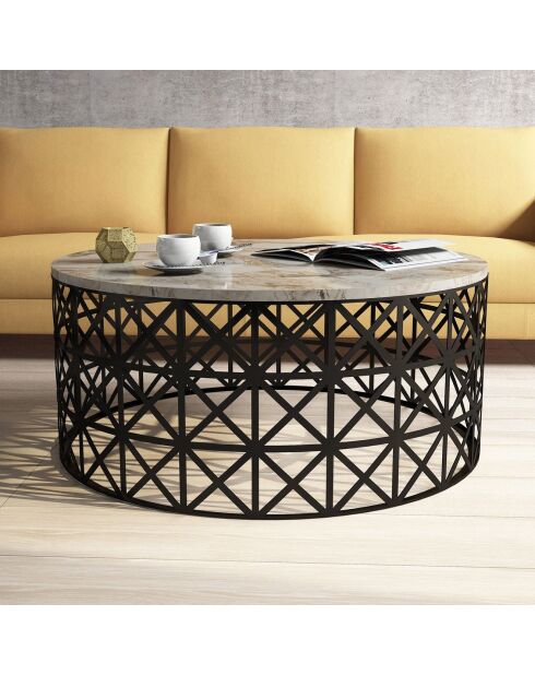 Table basse Selin blanche - 90x38x90 cm