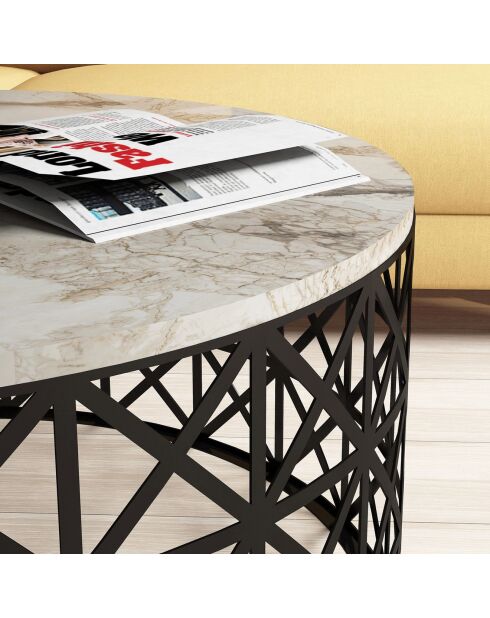 Table basse Selin blanche - 90x38x90 cm