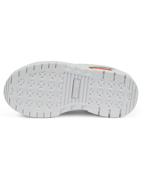 Baskets Mayze Lth blanc/orange