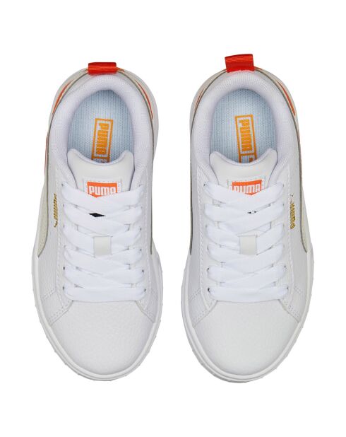 Baskets Mayze Lth blanc/orange
