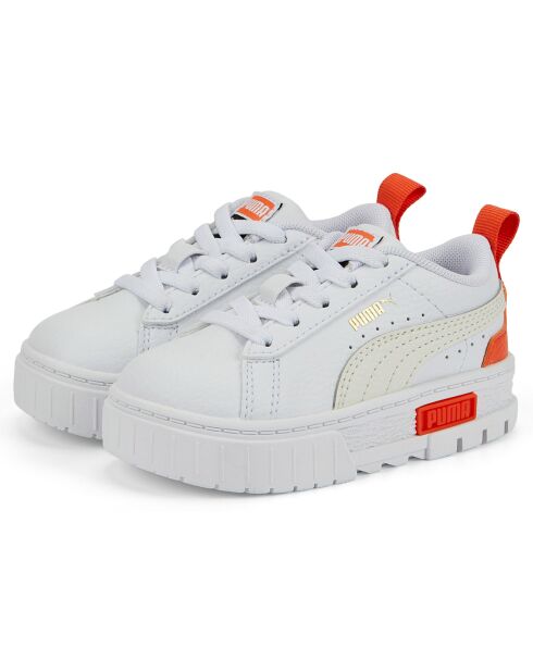 Baskets Mayze Lth AC blanc/orange