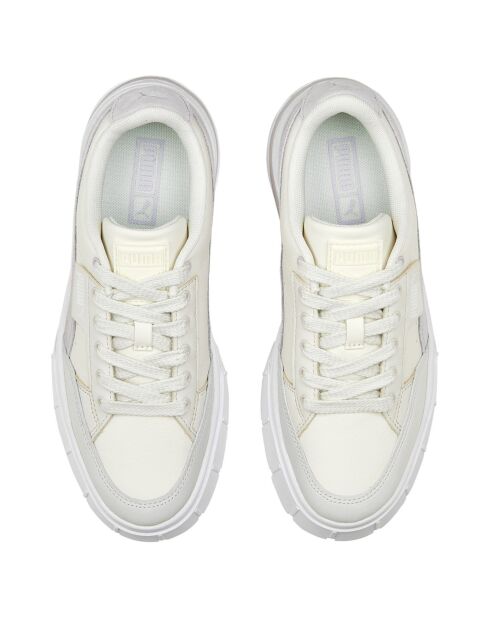 Baskets en Cuir Mayze Stack Luxe blanc/beige