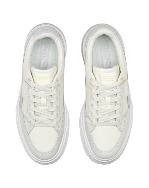 Baskets en Cuir Mayze Stack Luxe blanc/beige