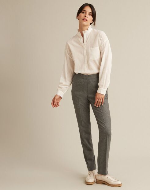 Grijze sigarettenbroek van sigarettenmix van sigarettenwol