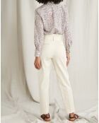 Pantalon carotte beige clair