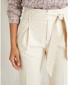 Pantalon carotte beige clair