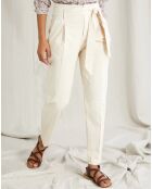 Pantalon carotte beige clair