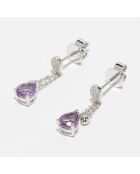 Pendientes Lilona con diamantes de 0,04 quilates y amatistas de 0,57 quilates en oro blanco