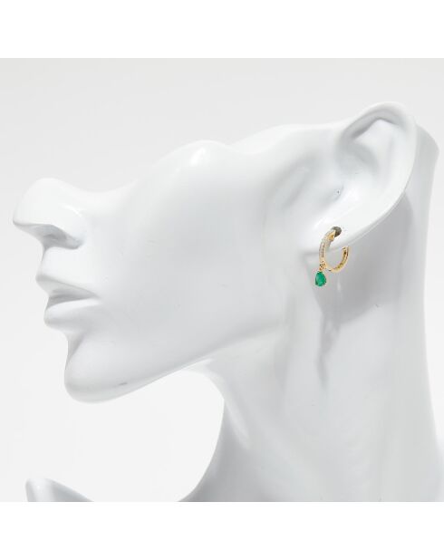 Juria Ohrringe 0,03 ct Diamanten und 0,55 ct Smaragde Gelbgold