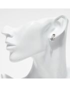 Oorbellen diamanten 0,08 ct en zwarte diamanten 0,11 kt witgoud