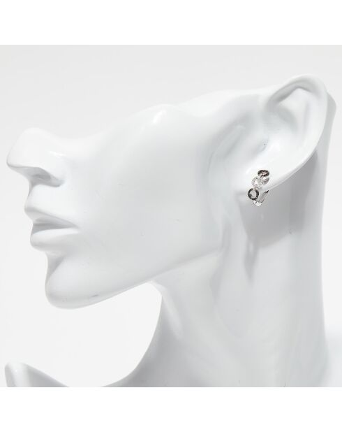 Oorbellen diamanten 0,08 ct en zwarte diamanten 0,11 kt witgoud