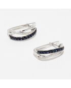 Ohrhänger Diamanten 0,08 ct und Saphire 0,43 ct Weißgold
