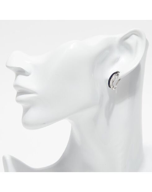 Ohrhänger Diamanten 0,08 ct und Saphire 0,43 ct Weißgold