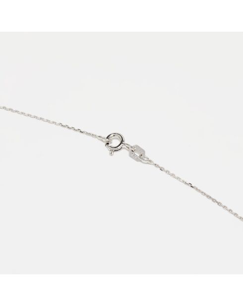 Ciondolo con diamante Loe da 0,08 ct e diamanti neri in oro bianco da 0,10 ct