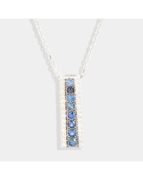 Ciondolo Lucrezia in oro bianco con diamanti 0,08 e zaffiri 0,18 ct