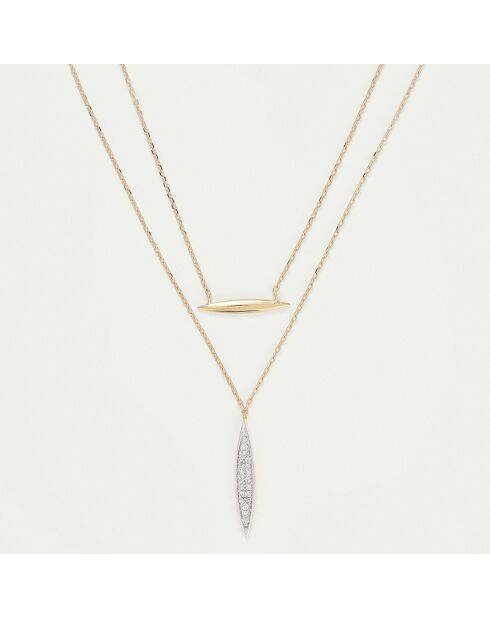 Collier Marcelia Diamants 0.061 ct or jaune