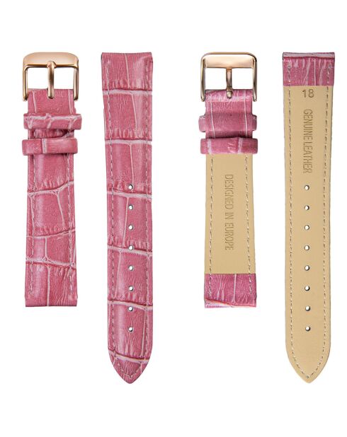 Montre Juliet en Cuir & Diamant rose