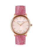 Montre Juliet en Cuir & Diamant rose