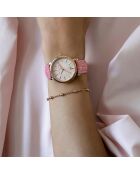 Montre Juliet en Cuir & Diamant rose