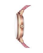 Montre Juliet en Cuir & Diamant rose