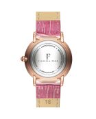 Montre Juliet en Cuir & Diamant rose