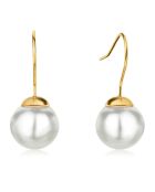 Boucles d'oreilles Daphné en Acier doré & Perle