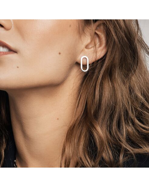 Boucles d'oreilles Emma en Acier argenté