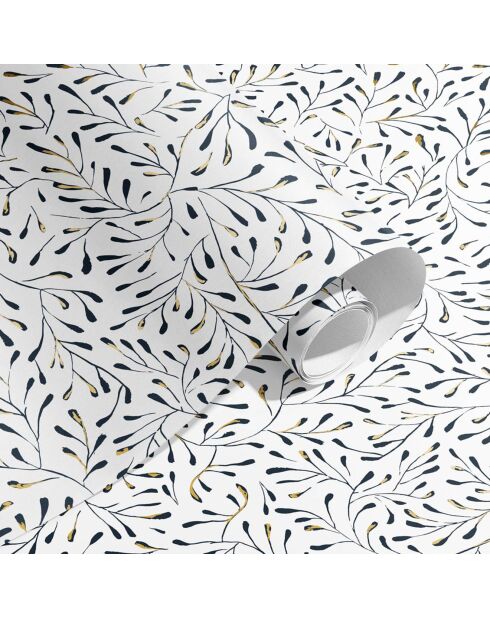 Spring Wallpaper wit goud/blauw - 53x1000 cm