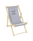 Chilienne enfant La Tête dans les Etoiles gris clair/bois - 49x69x80 cm