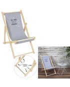 Chilienne enfant La Tête dans les Etoiles gris clair/bois - 49x69x80 cm