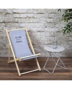 Chilienne enfant La Tête dans les Etoiles gris clair/bois - 49x69x80 cm