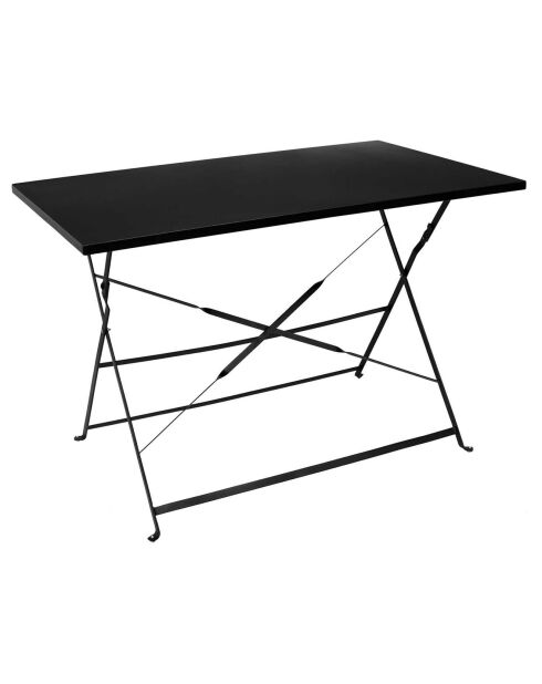 Table de repas pliante Palerme noire - 110x71x70 cm