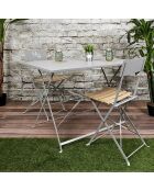 Table de repas pliante Palerme taupe - 110x71x70 cm