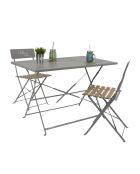 Table de repas pliante Palerme taupe - 110x71x70 cm
