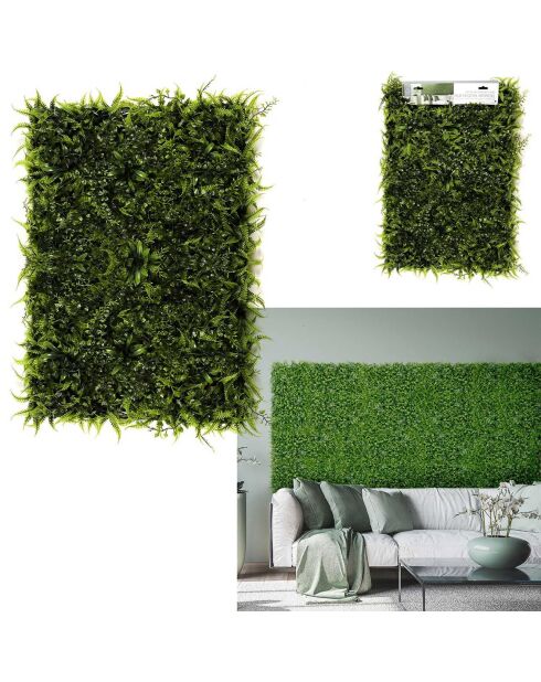 Mur végétal artificiel vert - 60x40 cm