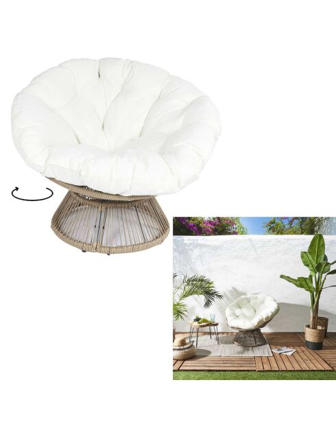 Fauteuil Cancun filaire naturel - 96x77x86 cm