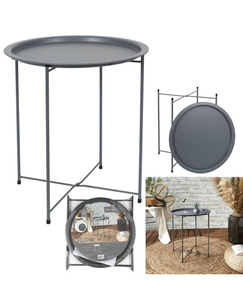 Table Sienna grise - D.47xH.50 cm