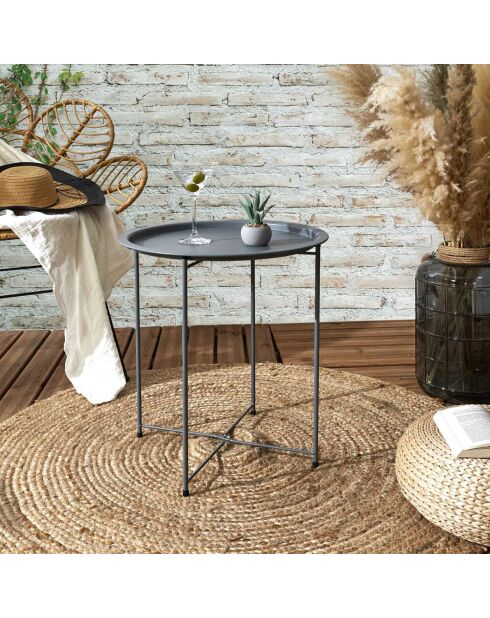 Table Sienna grise - D.47xH.50 cm